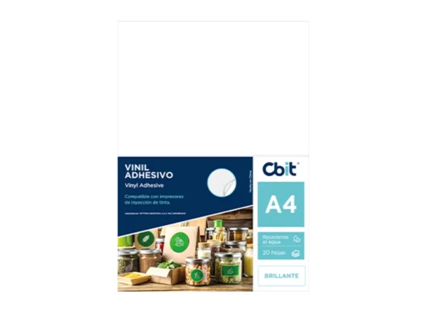 PAQ. 20H. VINIL ADHESIVO PP A4 BRILLANTE